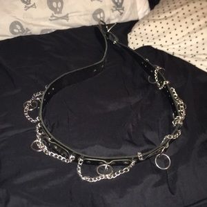 Leather chain belt